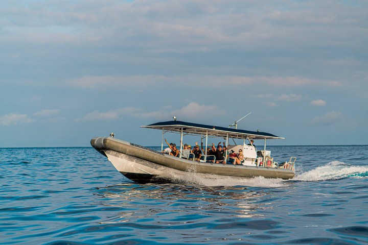 a small boat in a body of water