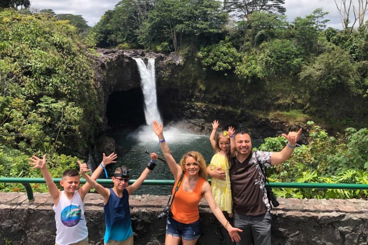 a group of people in a park